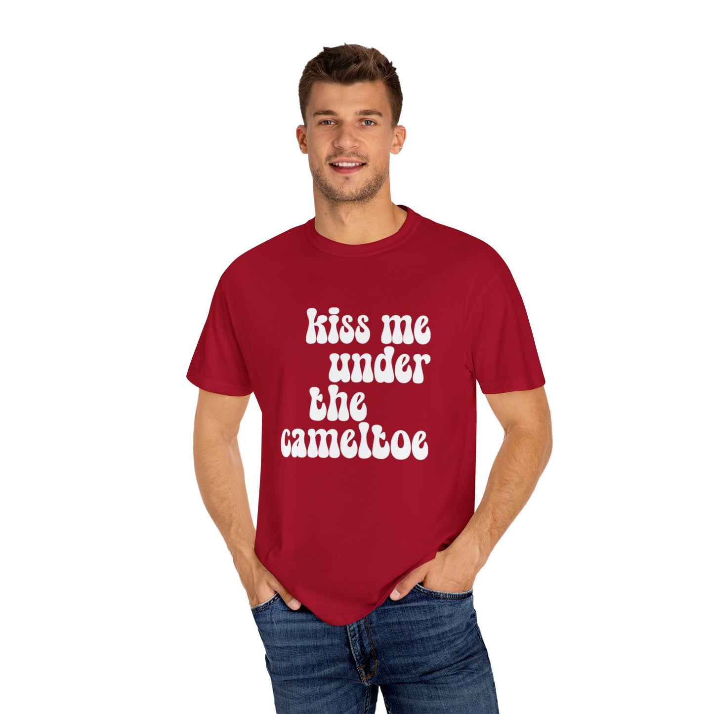 Kiss Me Under The Cameltoe Red Tee