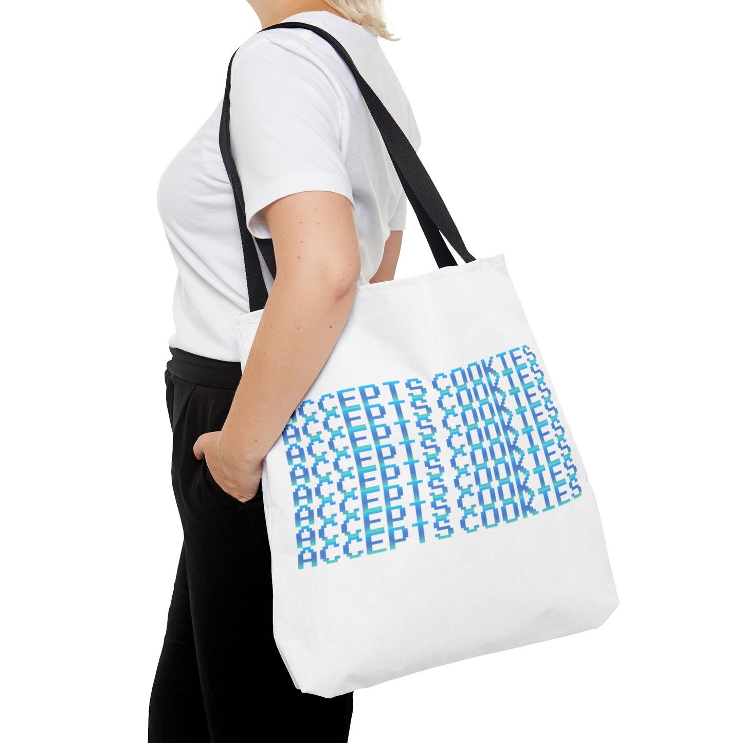 Accepts Cookies Cool Blue Tote Bag